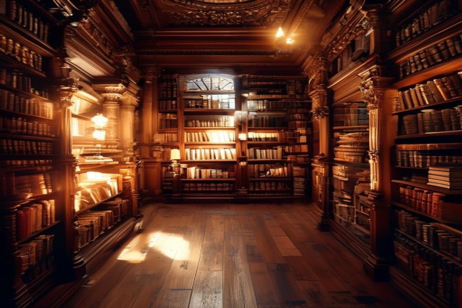 Vintage books stacked with warm lighting - famous quotes