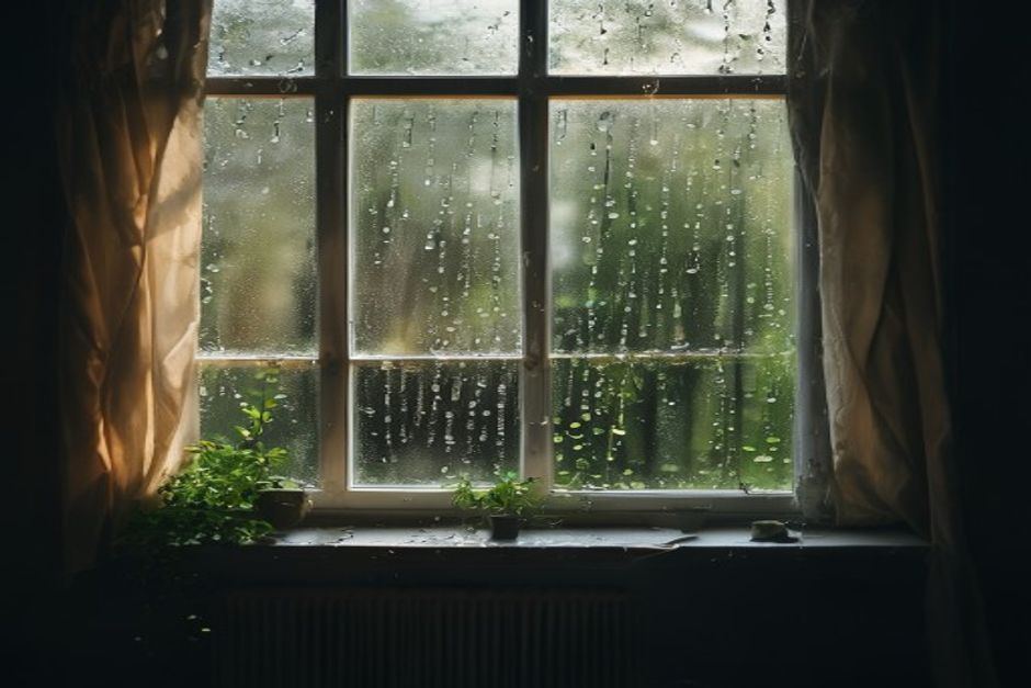 Rainy window with soft candlelight - sad quotes about life