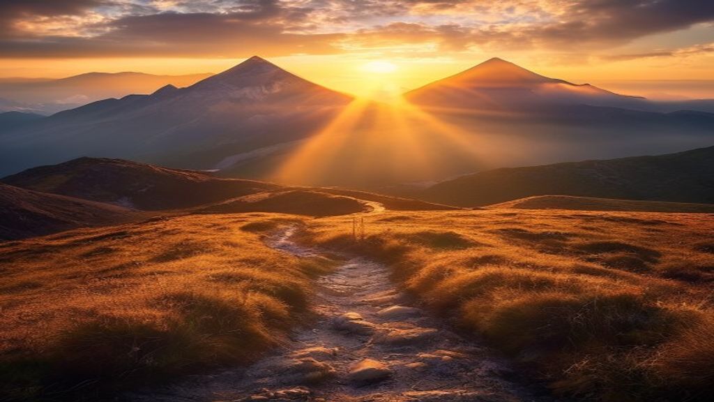 wise words to live by mountain sunrise path
